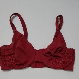 Olga by Warner's Deep Red Lace Underwire Bra size 38D